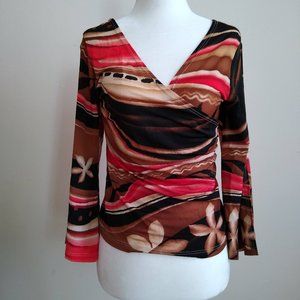 Cute Feminine and Sexy Blouse with slit sleeves, size M